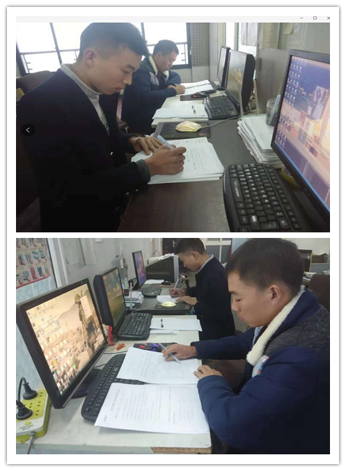 贵阳项目部考试中：每个人都独立完成考试。